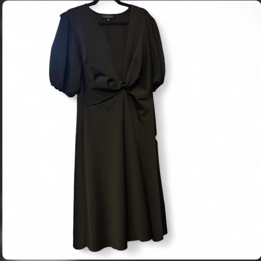 Eloquii Black Twist-Knot Midi Dress size 16